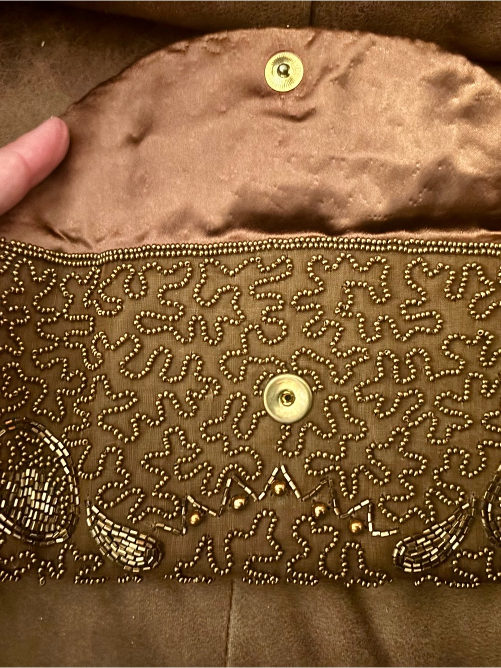 Walborg Bronze Beaded Evening Clutch